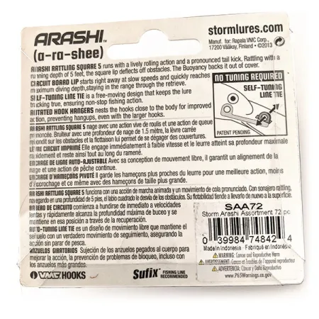 Storm Arashi Rattling Square 5 Crankbait, Red Craw, 18g, flotante, #11672