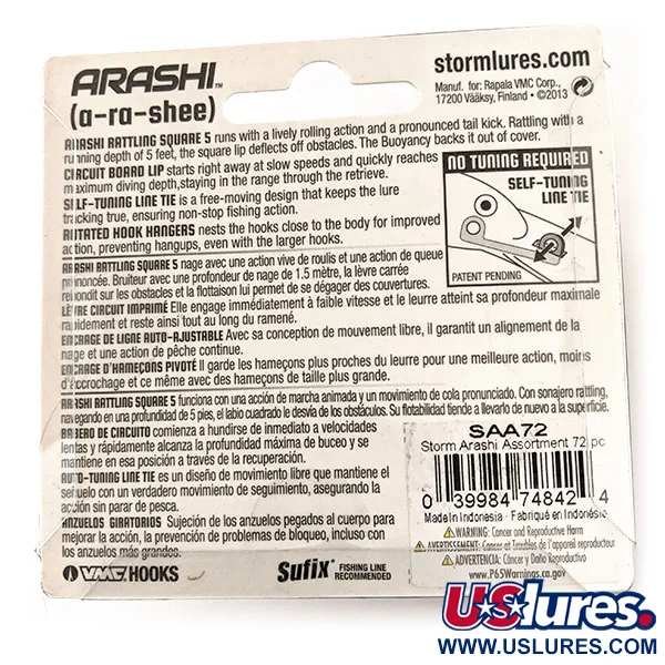 Storm Arashi Rattling Square 5 Crankbait, Red Craw, 18g, flotante, #11672