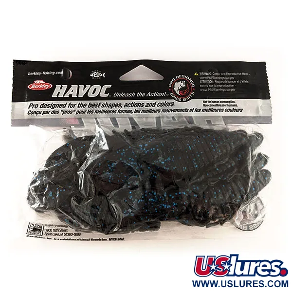 Berkley Havoc Craw Fatty Vinilo, Black Blue Fleck, 10cm, #11699
