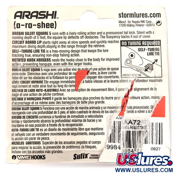 Storm Arashi Silent Square 5 Crankbait, Red Craw, 18g, Silent, #11710