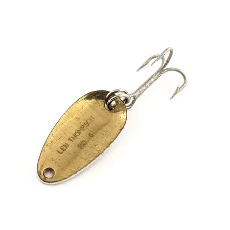 Len Thompson #6 Cucharilla, Rojo / Blanco / Latón, 3.5g, Clásico, #11754