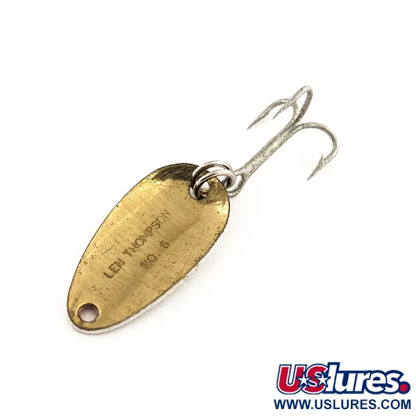Len Thompson #6 Cucharilla, Rojo / Blanco / Latón, 3.5g, Clásico, #11754