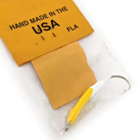 Doc's Goofy Jig Jig Pompano, Blanco / Amarillo, 7g, Hecho a Mano, #11757