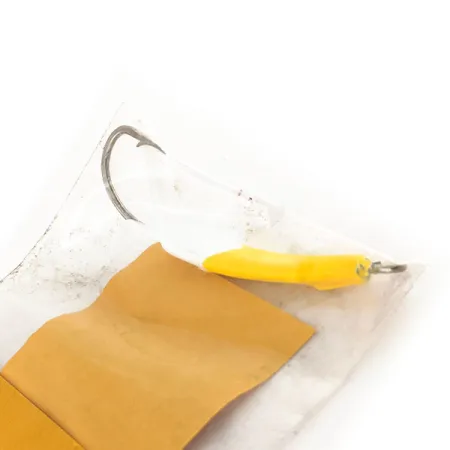 Doc's Goofy Jig Jig Pompano, Blanco / Amarillo, 7g, Hecho a Mano, #11757