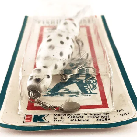 Kmart Kresge #381 Señuelo, Blanco / Negro, 14g, Babero Metálico, #11780