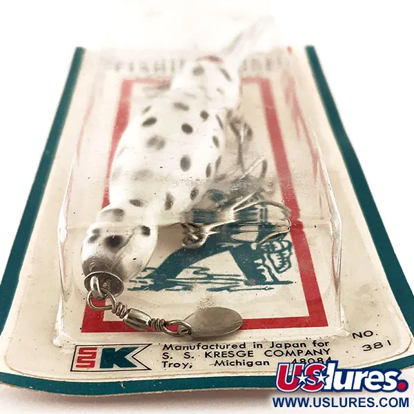 Kmart Kresge #381 Señuelo, Blanco / Negro, 14g, Babero Metálico, #11780