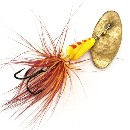 Yakima Bait Vibric Rooster Tail Cucharilla, Amarillo/Rojo, 4g, #11817