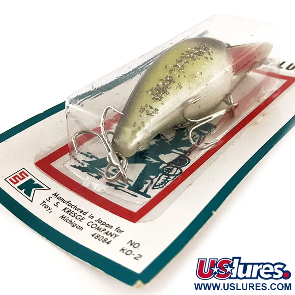 Kmart Kresge #K02 Crankbait, Amarillo/Negro/Glitter, 14g, #11835