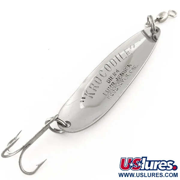 Luhr Jensen Krocodile Die #4 Cucharilla, Níquel/Azul, 14g, Retro, #11868