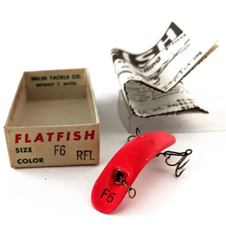 Flatfish F6 Helin Tackle UV Señuelo, Rojo Fluorescente, 3g, #11910