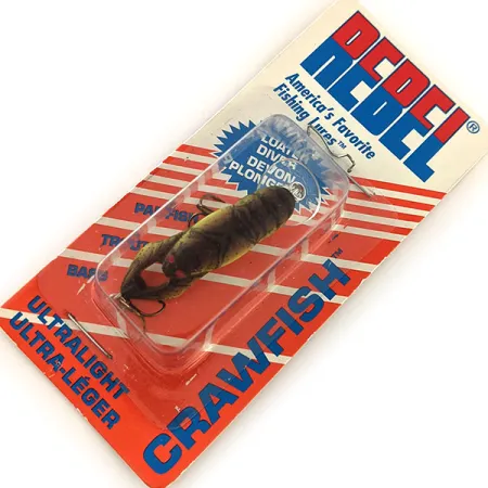Rebel Crawfish Crankbait, Oliva-marrón, 2.5g, Flotante, #11934