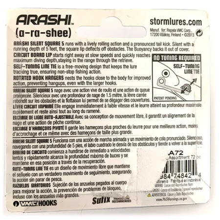 Storm Arashi Silent Square 5 Crankbait, Azul/Plata, 18g, Silent, #11951