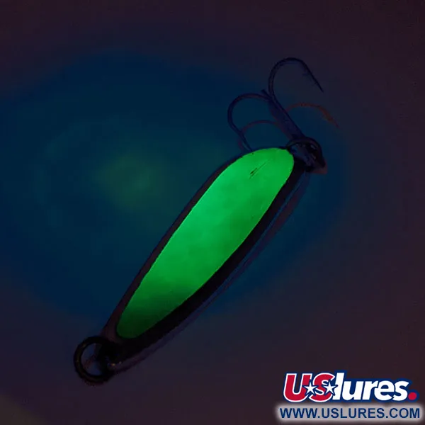 Luhr Jensen Krocodile Die #4 Cucharilla, Níquel/Verde, 14g, Glow, #11989