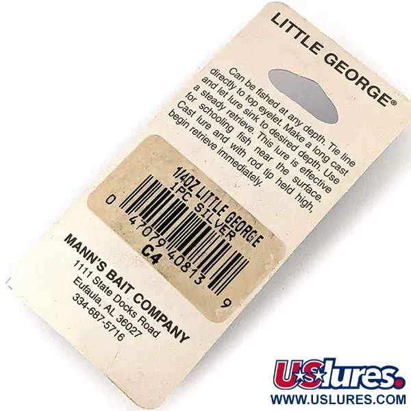 Mann's Bait Little George Tail Spinner, Níquel Martillado, 12g, #12135