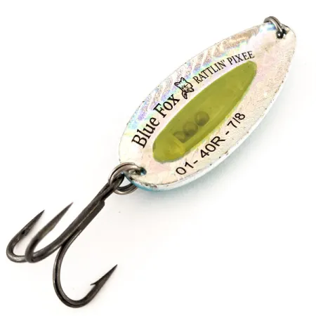 Blue Fox Rattlin Pixee Cucharilla, Amarillo/Azul, 24g, UV, #12216