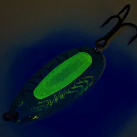 Blue Fox Rattlin Pixee Cucharilla, Rainbow Herring / Yellow, 24g, #12336