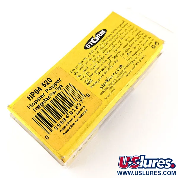 Storm Hopper Popper Señuelo Superficie, Fire Tiger, 2g, #HP04 520