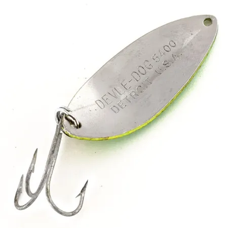 Dardevle Devle Dog 5400 UV Cucharilla, Amarillo/Verde/Níquel, 14g, #12409