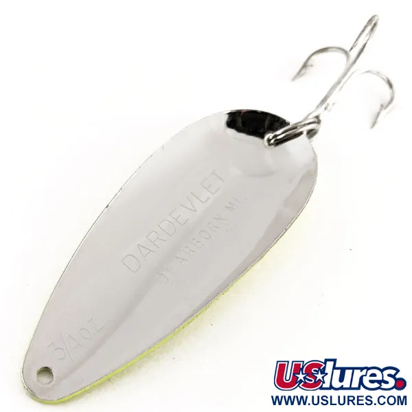 Cucharilla Dardevle Dardevlet UV, Chartreuse/Rosa/Níquel, 21g, #12410