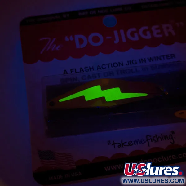 Bay de Noc Do-Jigger #3 UV, 9g níquel/amarillo UV, cucharilla de pesca #20264