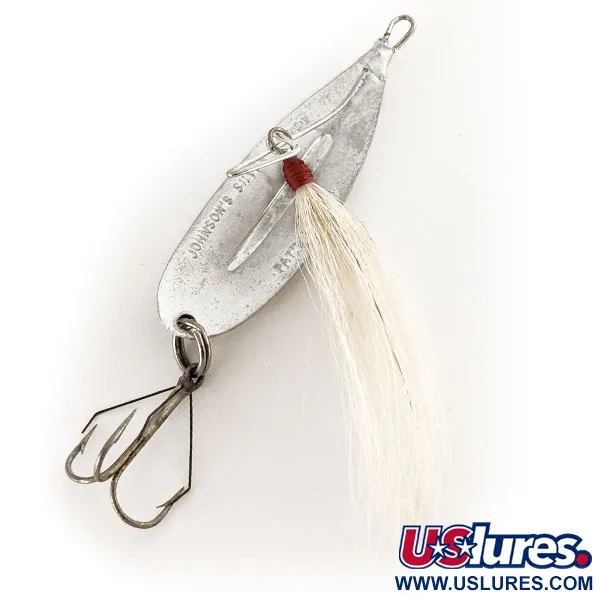 Johnson Silver Minnow Triple Hook Cucharilla, Plata, 7g, Bucktail, #12489
