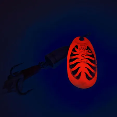 Blue Fox Super Vibrax 5 UV Cucharilla, Rojo / Latón, 13g, UV, #12490