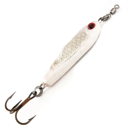 Bubba-Baits Zig Zag Spoon Jig Lure Cucharilla Jig, Blanco/Plata, 21g, #12571