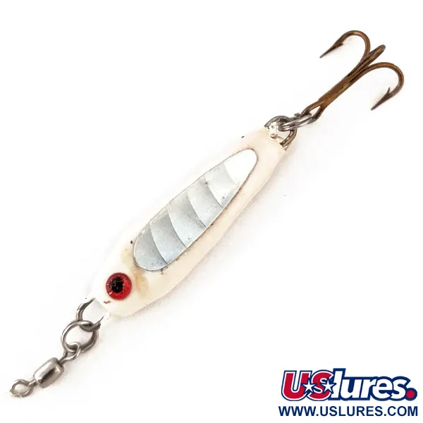 Bubba-Baits Zig Zag Spoon, Blanco 8g (1/4oz), Cucharilla de Jigging #12573