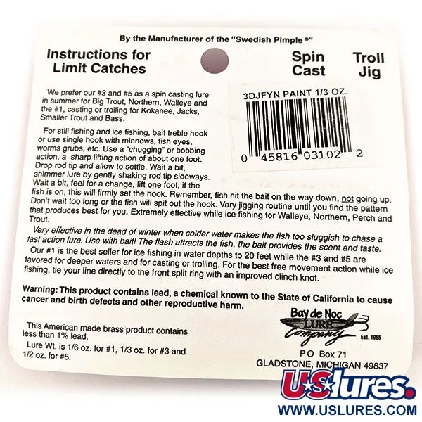 Bay de Noc Do-Jigger #3, 1/3oz Dorado, Cucharilla #15815