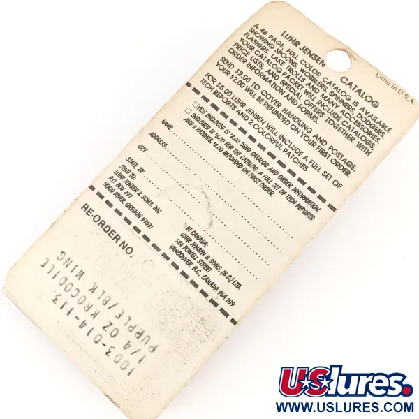 Luhr Jensen Krocodile Die #3 Cucharilla, Purple/Nickel, 10g, #12688