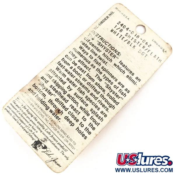 Luhr Jensen Shyster Cucharilla, Níquel/Blanco, 3.5g, Triple Pluma, #12689