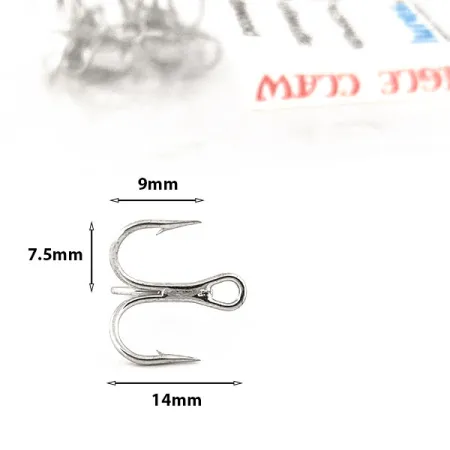 Eagle Claw 957, Níquel, talla #8, Anzuelo Triple #12805