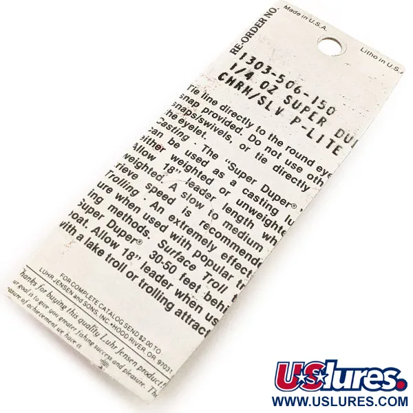 Luhr Jensen Super-Duper 506 Cucharilla, Níquel/Rojo, 7g, Retro, #12846