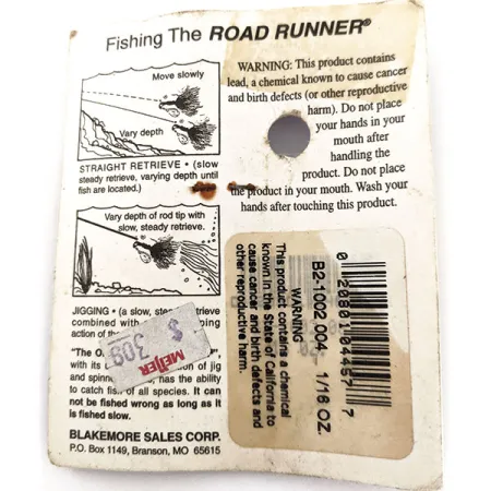 Blakemore Baits Road Runner Marabou Jig, Negro, 3.5g, Underspin, #12896