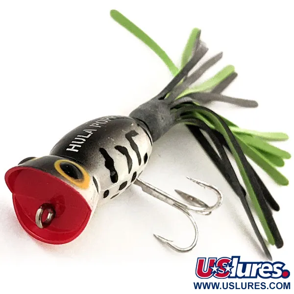 Fred Arbogast Hula Popper Popper, White Tiger, 3g, Faldón Hula, #12928