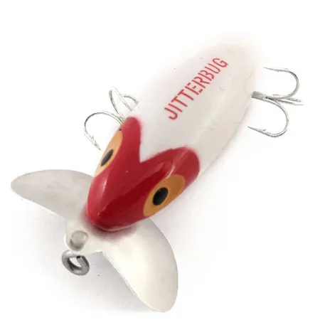 Fred Arbogast Jitterbug Señuelo Superficie, Rojo/Blanco, 10g, Metal, #12931