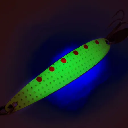 Bay De Noc Laker Taker UV Cucharilla, Níquel/Rojo/Amarillo, 21g, #12973