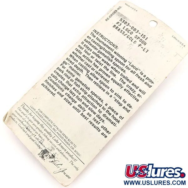 Luhr Jensen Loco 3 Ondulante, Oro, 17g, Martillado, #13000