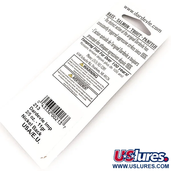 Eppinger Dardevle Imp Cucharilla, Frog, 11g, Nickel Back, #24484