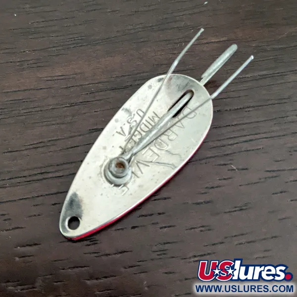 Eppinger Dardevle Midget Antihierbas, 3/16oz Blanco / Rojo / Níquel, Cucharilla #16171