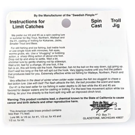 Bay de Noc Do-Jigger #3, 9g, Cucharilla de Pesca #17193