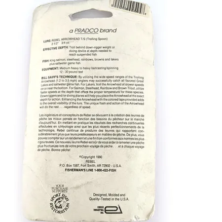 Rebel Arrowhead, Negro, 17g, Cucharilla de curricán #17547