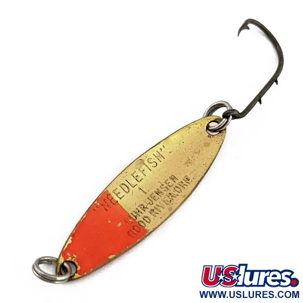 Luhr Jensen Needlefish 1, 2g, Oro/Rojo, Cucharilla de curricán #17954