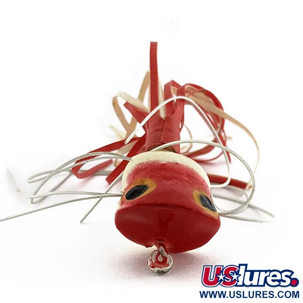 Fred Arbogast Hula Popper, Rojo/Blanco, 2.5g, Señuelo de Superficie #18911