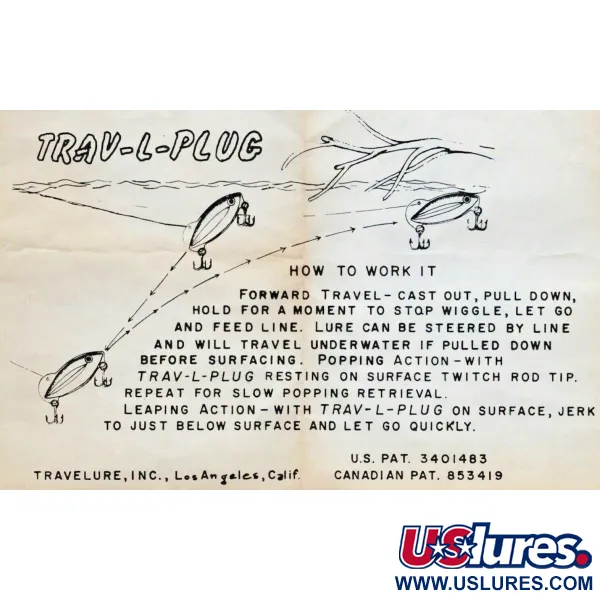 TraveLure Trav-L-Plug, Verde, 21g, Señuelo Vintage #21521