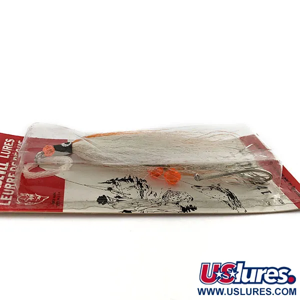 Eppinger Devle Fly, blanco/naranja, señuelo vintage #23971