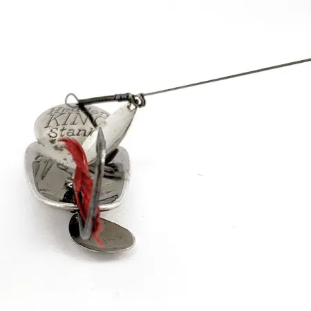 Heddon King Stanley, 21g níquel/rojo, cucharilla híbrida #19938