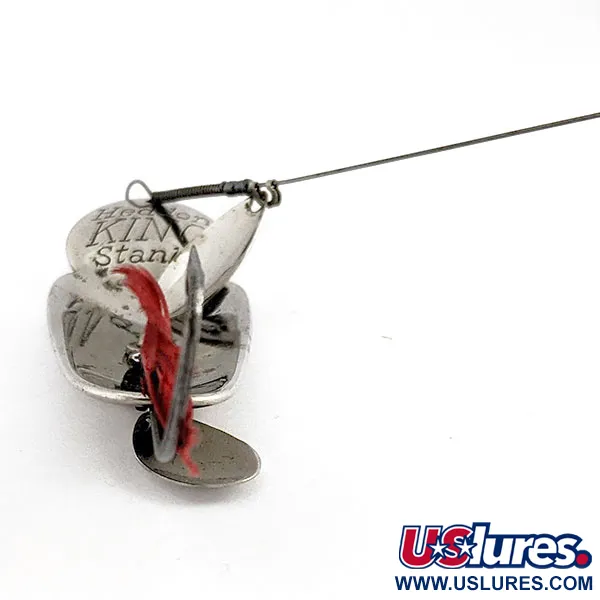Heddon King Stanley, 21g níquel/rojo, cucharilla híbrida #19938
