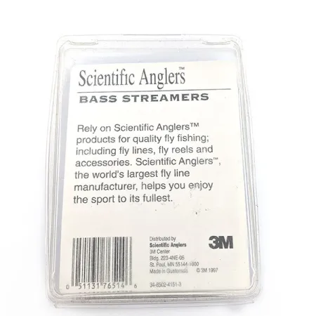 Scientific Anglers Bass Streamers 3М, Negro y Blanco, 7cm, Streamers para Pesca con Mosca #20093