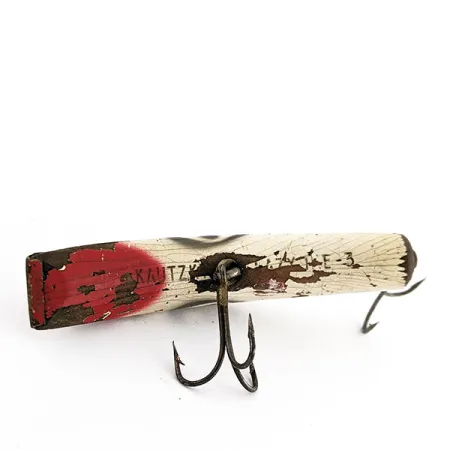 Kautzky Lazy Ike 3, 9g, Señuelo de Madera, Crema y Rojo #20123